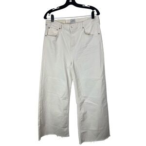 Citizens of Humanity WomensHigh Rise Lyra Wide Leg Cropped Jeans Off White Sz 32